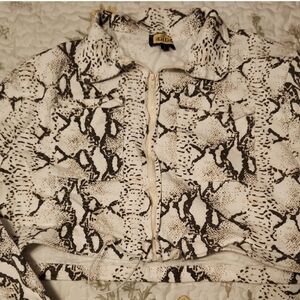 Snakeskin Print Jacket - Black and White